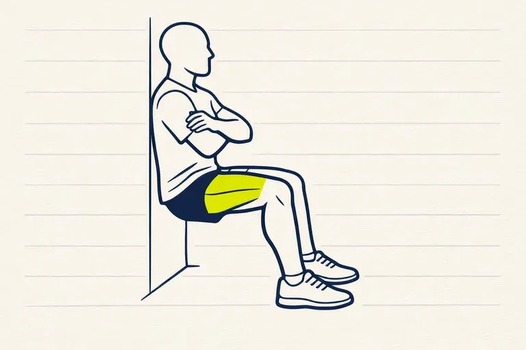 Illustration : Chaise au mur (wall sit)