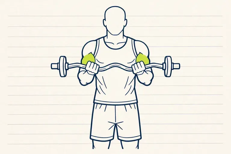 Illustration : Curl à la barre EZ