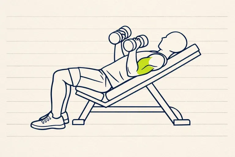 Illustration : Curl incliné sur banc