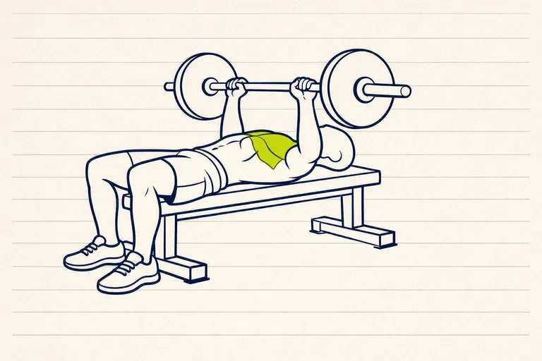 Illustration : Développé couché à la barre