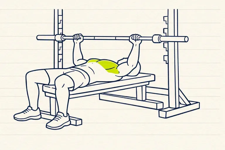 Illustration : Développé couché à la Smith machine