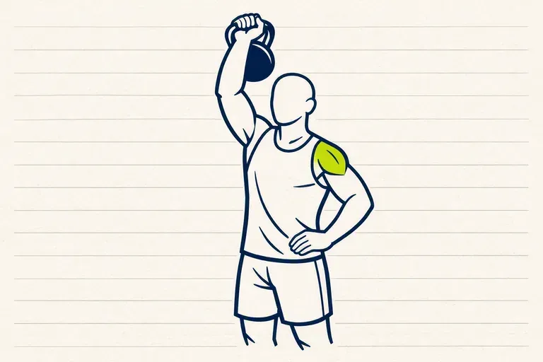 Illustration : Développé kettlebell un bras