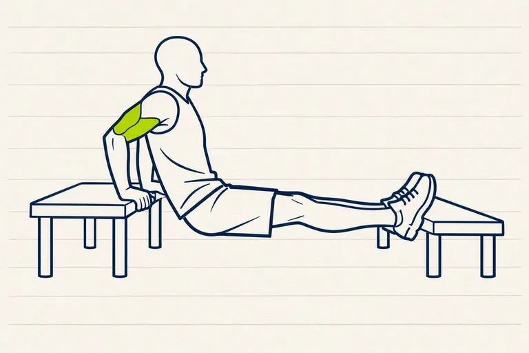 Illustration : Dips entre deux bancs