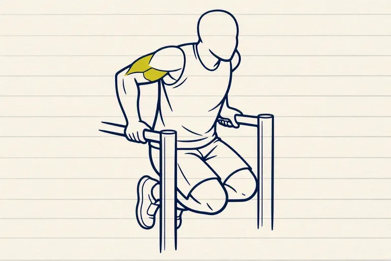 Illustration : Dips aux barres parallèles