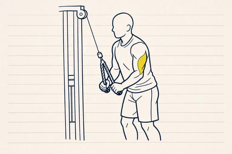 Illustration : Extension triceps à la corde