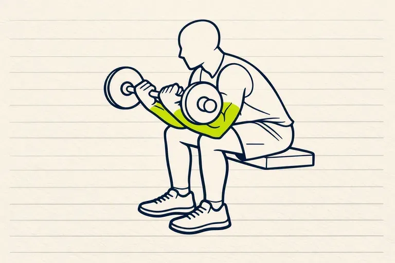 Illustration : Flexion des poignets à la barre