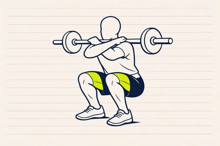 Illustration : Front squat (squat avant)