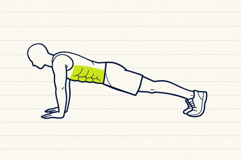 Illustration : Gainage bras tendus