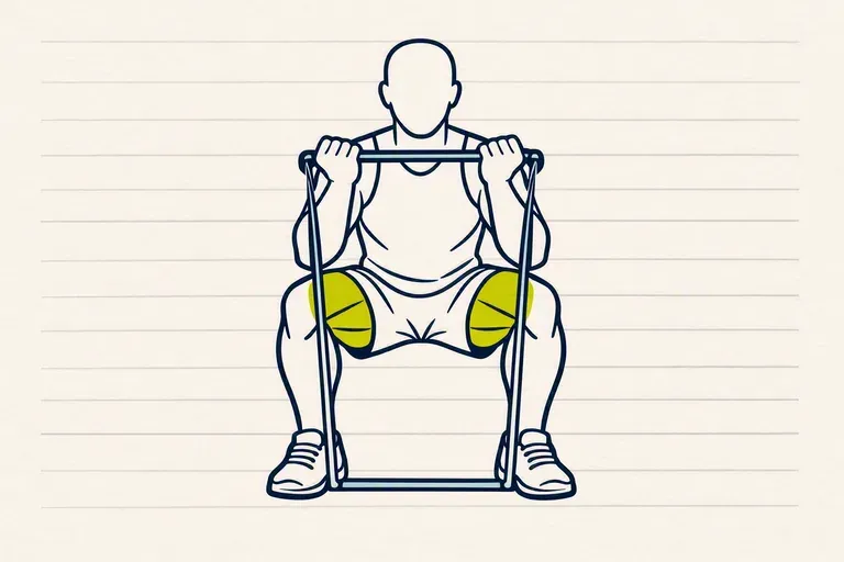 Illustration : Goblet squat avec élastique