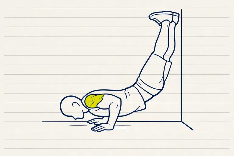 Illustration : Handstand push-up au mur