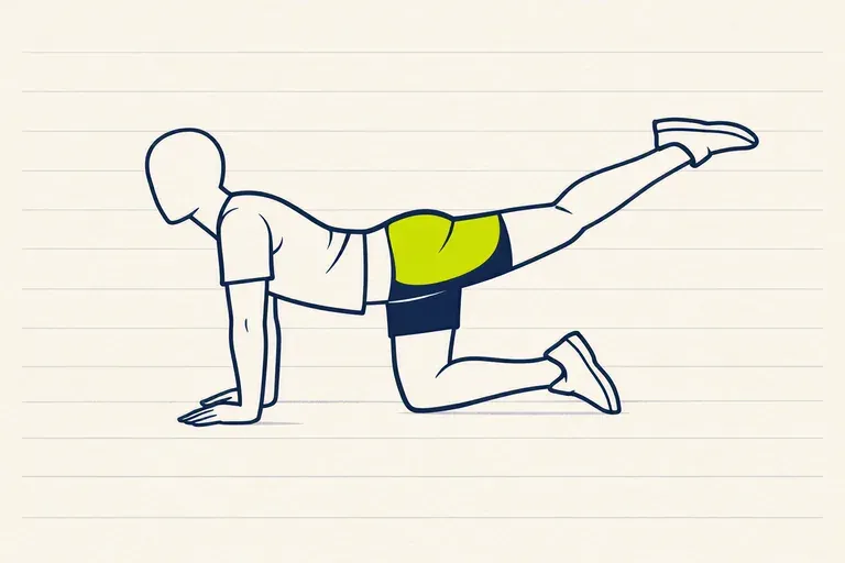 Illustration : Kickback fessier (extension de hanche)