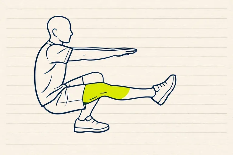 Illustration : Pistol squat (squat sur une jambe)