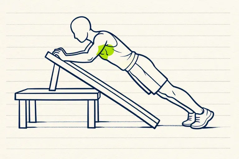 Illustration : Pompes inclinées mains surélevées