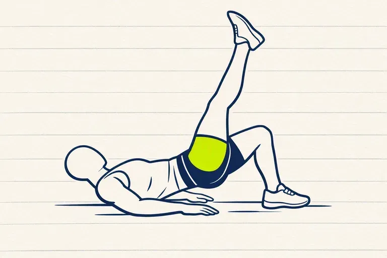 Illustration : Pont fessier une jambe