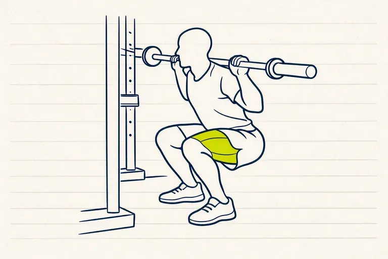 Illustration : Squat à la Smith machine