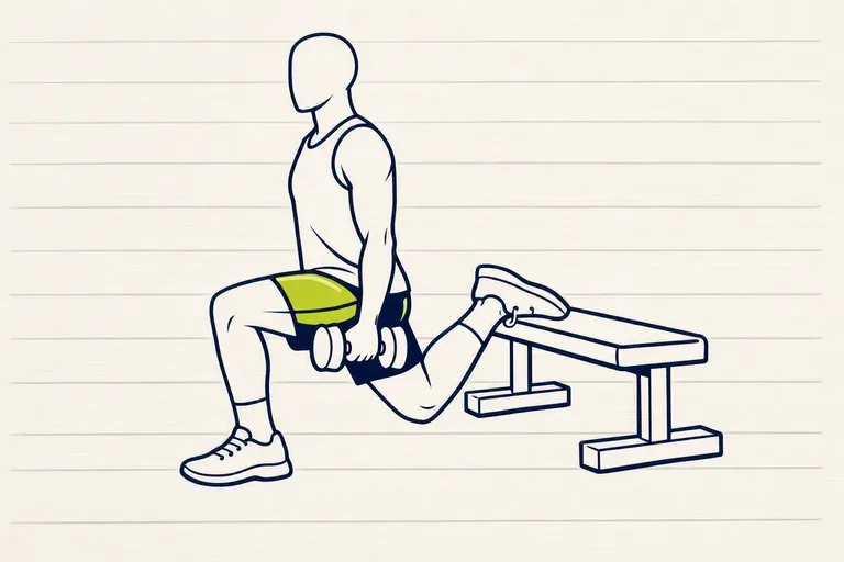 Illustration : Squat bulgare (fente bulgare)