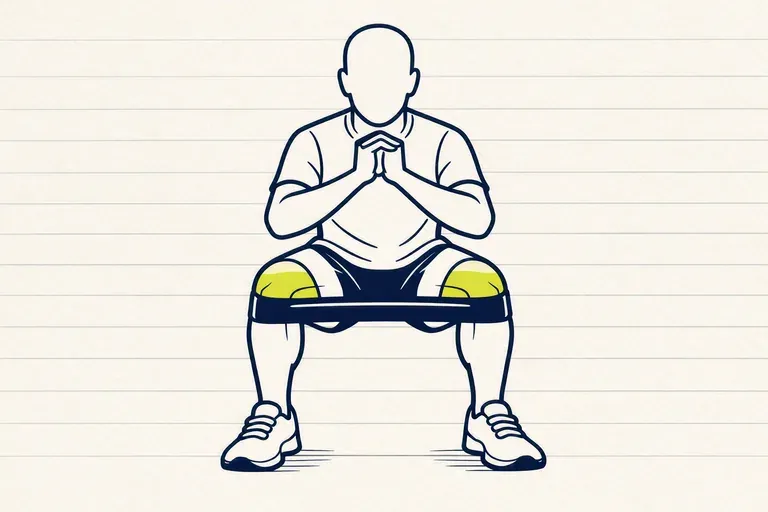 Illustration : Squat avec élastique