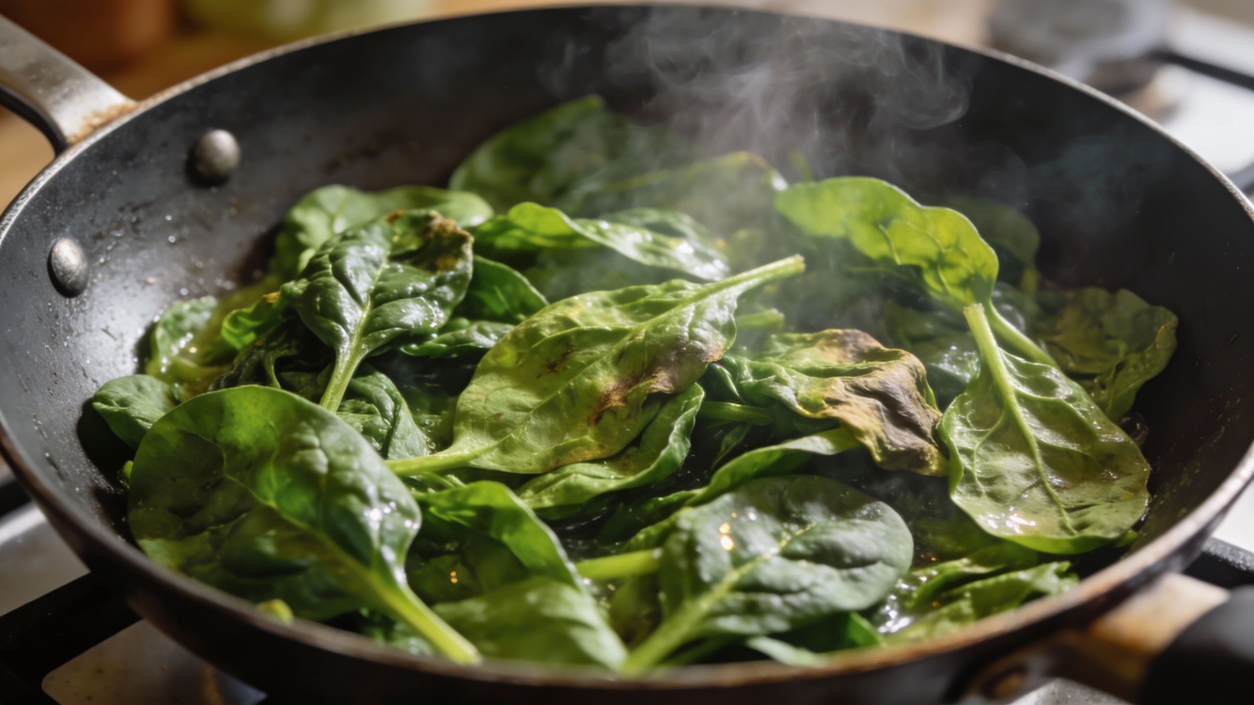 Cuisson des épinards frais