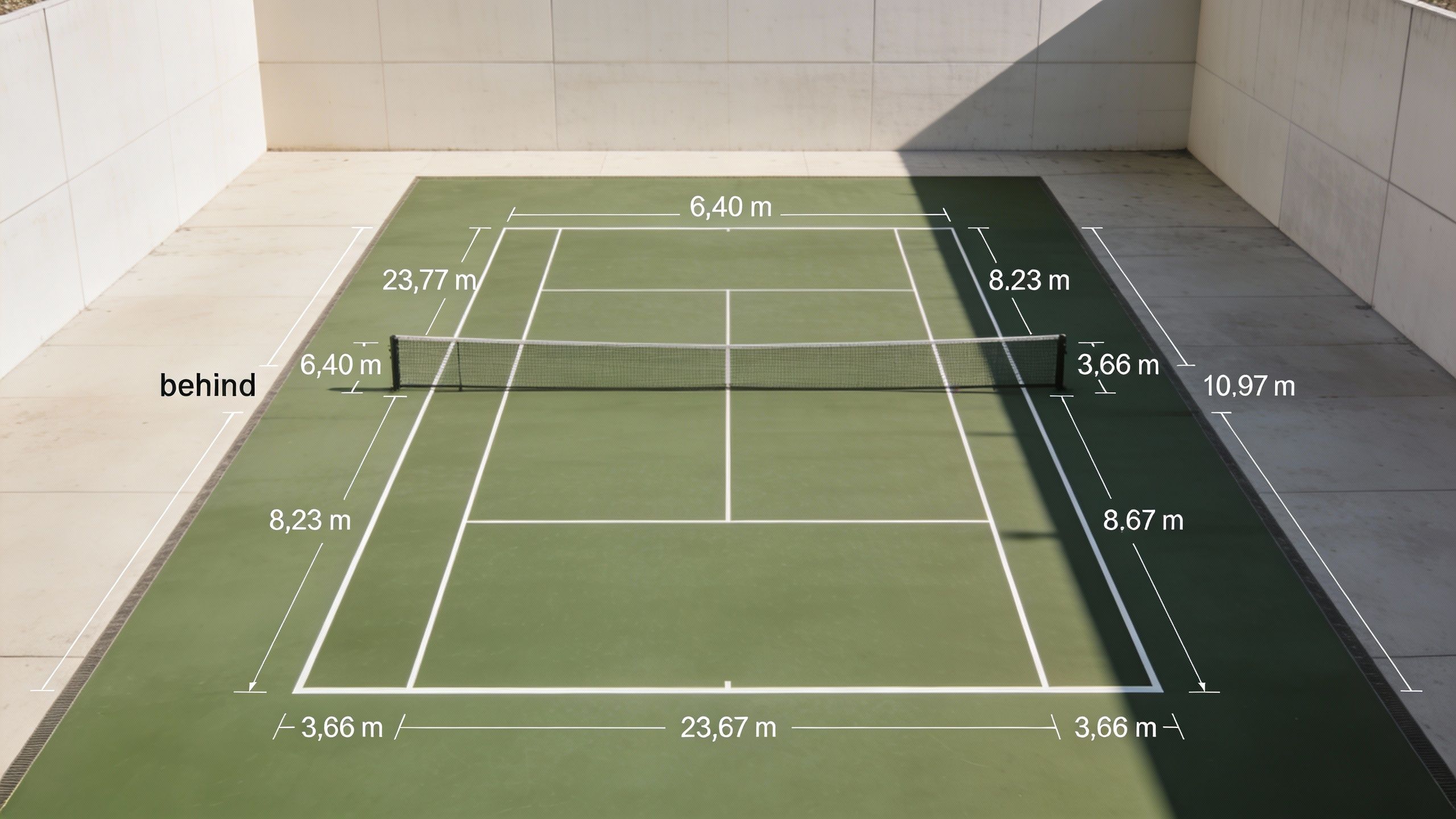Dimensions d’un court de tennis expliquées