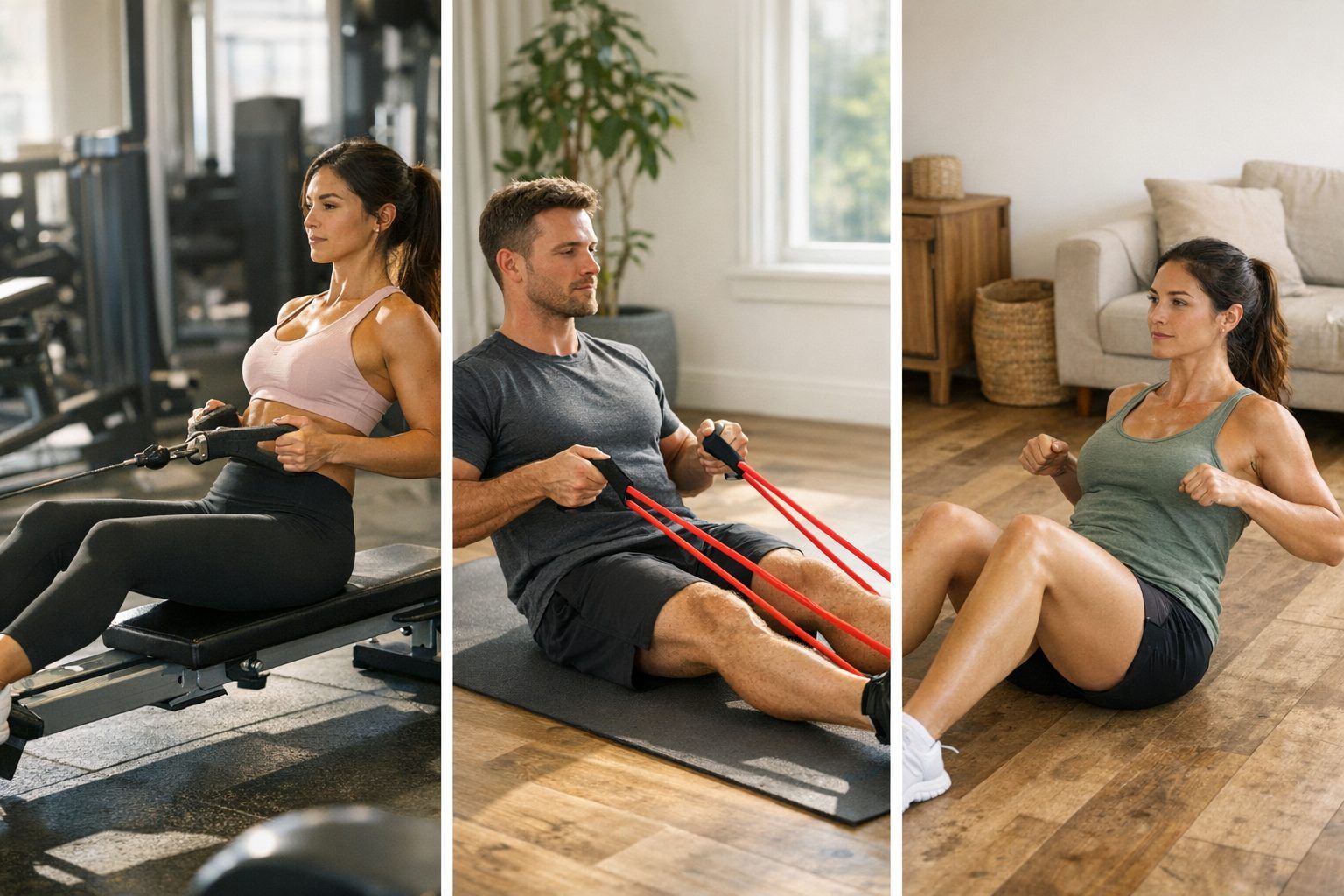 Quel exercice peut remplacer le rameur&nbsp;&nbsp;? Machine, élastique ou version sans matériel