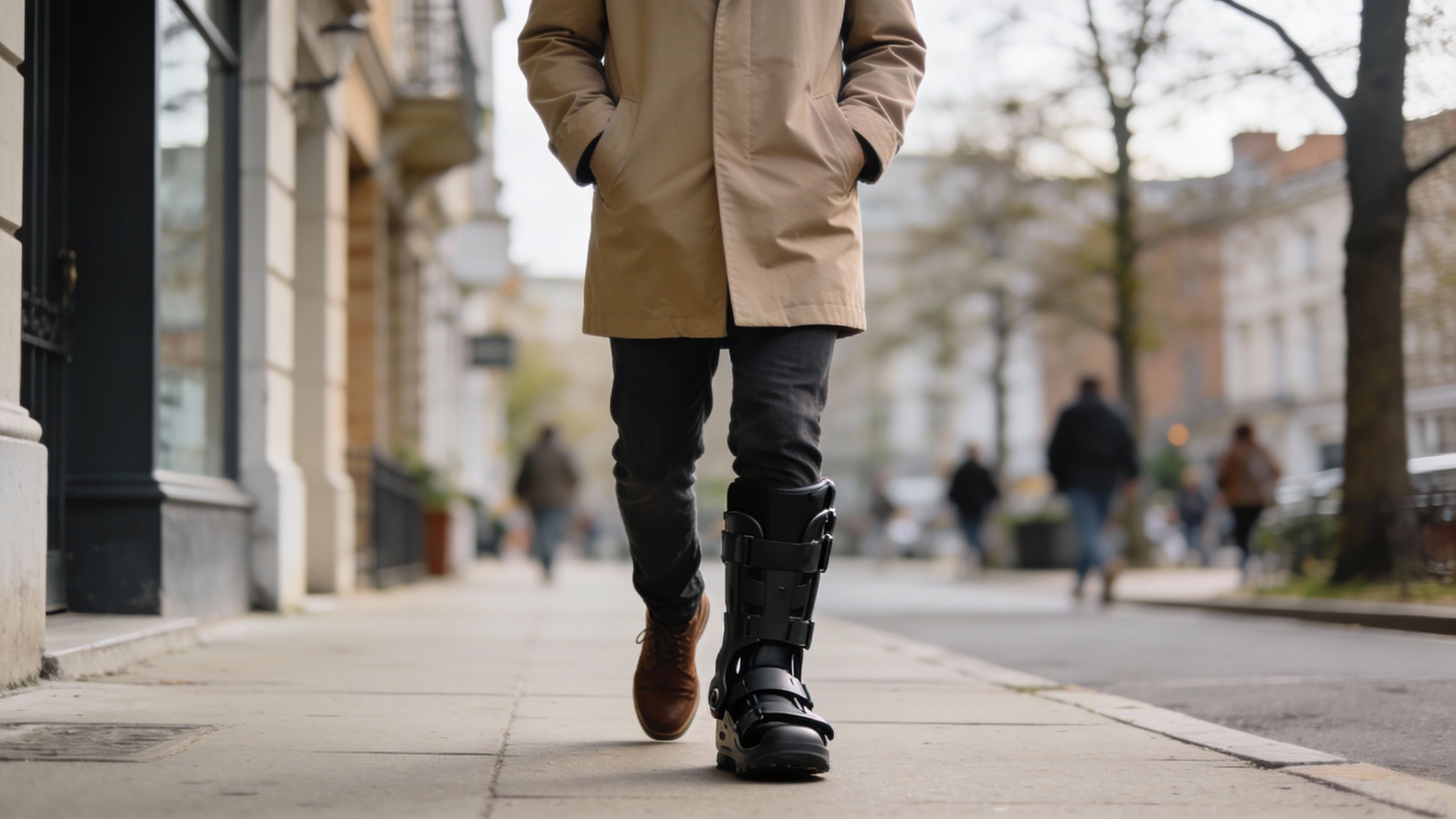 Rééducation avec botte de marche